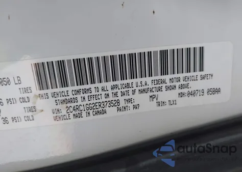 2014 Chrysler Town & Country Limited z USA, uszkodzony, nr VIN 2C4RC1GG2ER373528